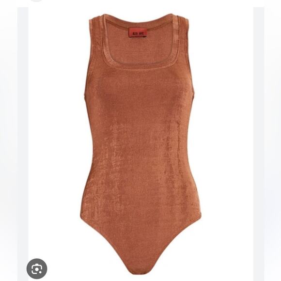 Alix NYC Hart Scoop Neck Metallic Bronze Thong Bodysuit Size Small - Picture 1 of 7